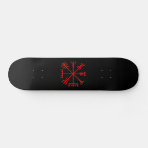 Blut Red Vegvísir (Viking Compass) Skateboard