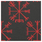 Blut Red Vegvísir (Viking Compass) Stoff (Nahaufnahme)