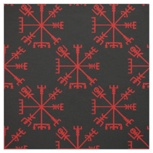 Blut Red Vegvísir (Viking Compass) Stoff