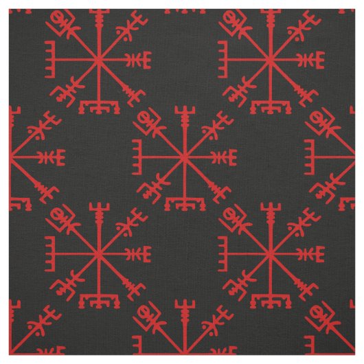 Blut Red Vegvísir (Viking Compass) Stoff (Muster)