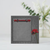 Blut-Rosen-gotische Hochzeits-Einladung Einladung (Stehend Vorderseite)