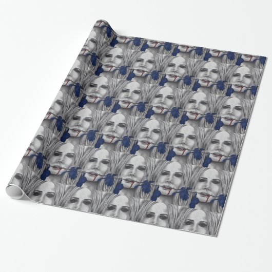 Blut-Rosenvampire-Kunst-Verpackungs-Papier Geschenkpapier (Ungerollt)