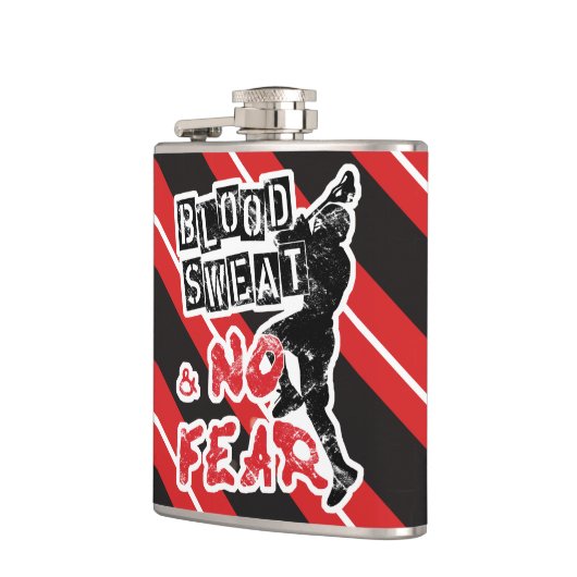 Blut, Schweiß und keine Angst, Lacrosse Hüftkolben Flachmann (Links)