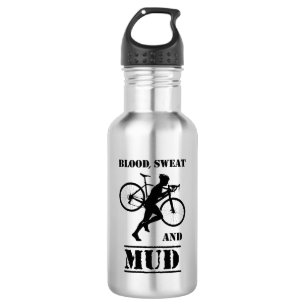 Blut-Schweiß und Mud-Zykloskreuz Edelstahlflasche