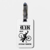 Blut-Schweiß und Mud-Zykloskreuz Gepäckanhänger (Rückseite vertikal)