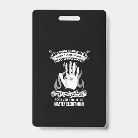 Blut, Schweiß und Tränen, Master-Elektriker Ausweis (Vorderseite)