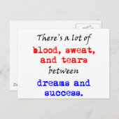 Blut Schweiß und Tränen Postkarte (Vorne/Hinten)