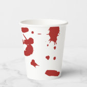 Blut-Spatter Bloody Hand Print Halloween Pappbecher (Rückseite)