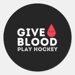 Blut spenden Eishockey spielen - Lustiger Eishocke Runder Aufkleber