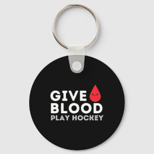 Blut spenden Eishockey spielen - Lustiger Eishocke Schlüsselanhänger
