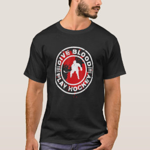 Blut spenden Hockey spielen Eishockeyspieler in No T-Shirt