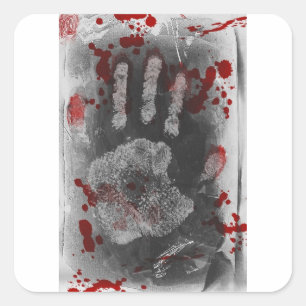 Blut-Spritzer Handprint Quadratischer Aufkleber