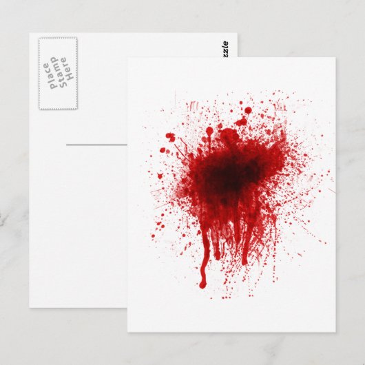 Blut-Spritzer realistisch Postkarte (Vorne/Hinten)