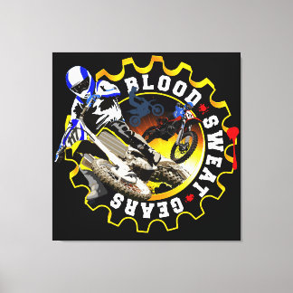 Blut-Sweat Gears Motocross Leinwanddruck