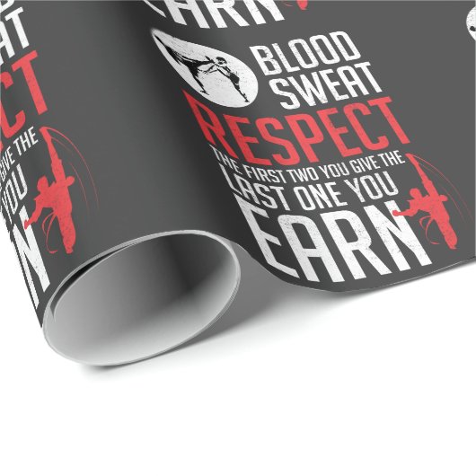 Blut Sweat Respect hapkido taekwondo karate judo Geschenkpapier (Rolleneckpunkt)