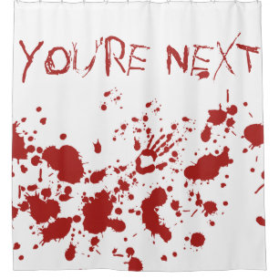 Blut tränkte blutigen Handdruck Halloween Duschvorhang