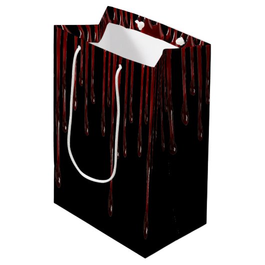 Blut-Tropfen-mittlere Geschenk-Tasche Mittlere Geschenktüte (Vorderseite Schrägansicht)