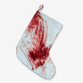 Blut und blutige Spuren in der alten Badewanne. Ha Kleiner Weihnachtsstrumpf (Vorderansicht (hängend))