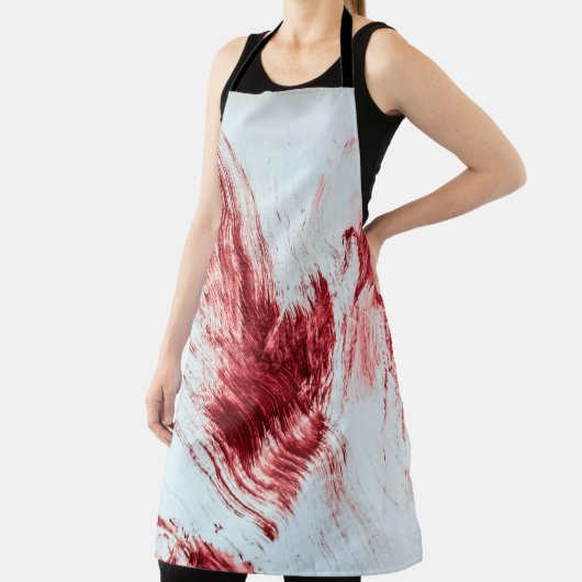 Blut und blutige Spuren in der alten Badewanne. Ha Schürze (InSitu)