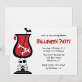 Blut und Reißzahn-Halloween-Party Einladung (Vorne/Hinten)