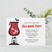 Blut und Reißzahn-Halloween-Party Einladung (Stehend Vorderseite)