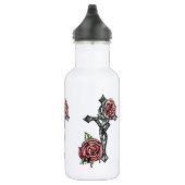 Blut und Rose kreuzen Edelstahlflasche (Rechts)