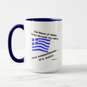 Blut von Hellas fliegt durch Venen, manchmal Ouzo Tasse (Links)