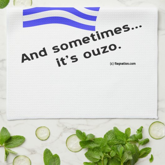 Blut von Hellas & Ouzo Geschirrtuch (Gefaltet)