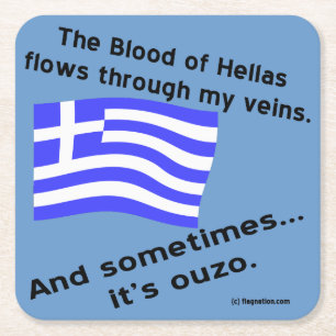 Blut von Hellas & Ouzo Rechteckiger Pappuntersetzer