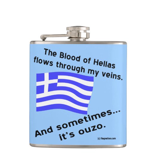Blut von Hellas und Ouzo Flachmann (Vorderseite)