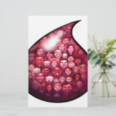 Blutabfall Briefpapier (Stehend Vorderseite)