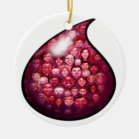 Blutabfall Keramik Ornament (Vorne)