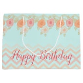 blutakzentriert Gemustert Große Geschenktüte (Vorderseite)