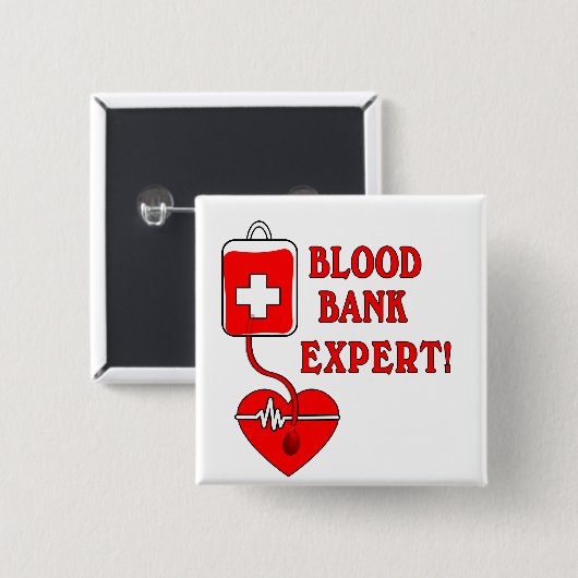 BLUTBANK-EXPERTE BUTTON (Vorne & Hinten)