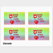 BLUTBANK-SUPER-TECH RECHTECKIGER AUFKLEBER (Blatt)