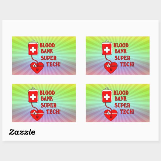 BLUTBANK-SUPER-TECH RECHTECKIGER AUFKLEBER (Blatt)