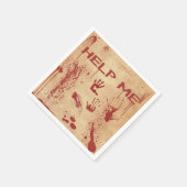 Blutbespritzter Handabdruck Halloween Serviette (Ecke)