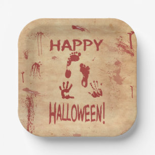 Blutbespritztes Frohes Halloween Pappteller