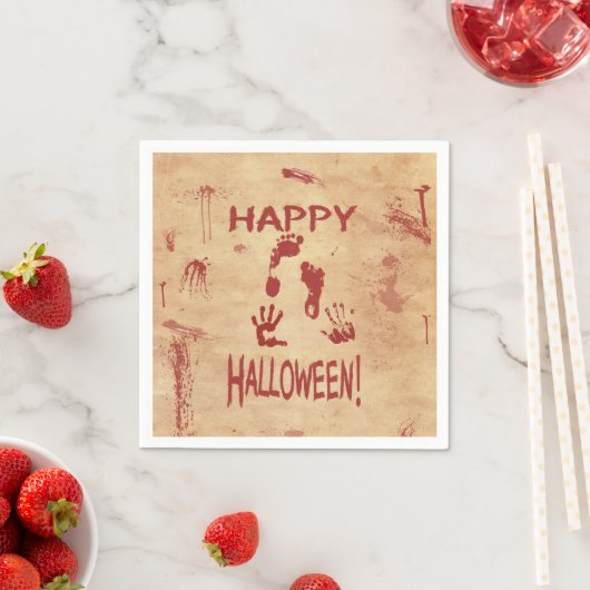 Blutbespritztes Frohes Halloween Serviette (Beispiel)