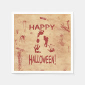 Blutbespritztes Frohes Halloween Serviette (Vorderseite)