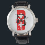Blutbild B  Armbanduhr<br><div class="desc">Eine individuell anpassbare Uhr mit doppelter Schrift in Rot und Schwarz: B . "Blutgruppe B-Individuen haben das B-Antigen auf ihrer Oberfläche ihrer Erythrozyten, und Blut-Serum, das IgM-Antikörper gegen das A-Antigen enthält. Daher kann eine Person der Gruppe B nur Blut von Personen der Gruppen B oder O erhalten (wobei B vorzuziehen...</div>