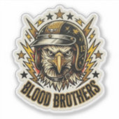 Blutbrüder Biker Adler Helm Aufkleber (Vorderseite)