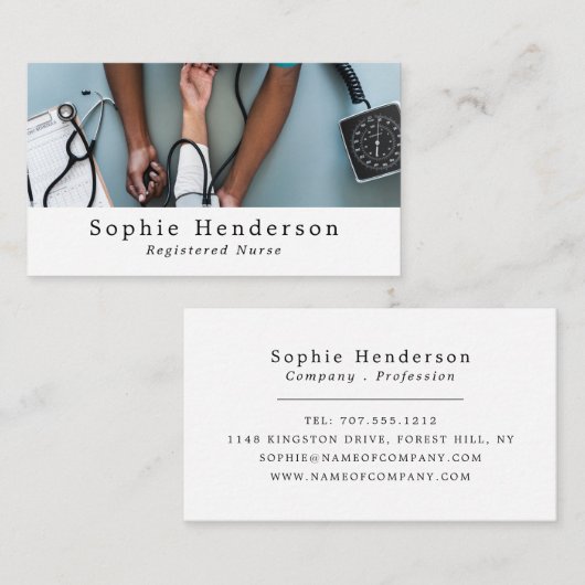 Blutdruck, medizinisch Beruflich, Krankenversicher Visitenkarte (Vorne/Hinten)