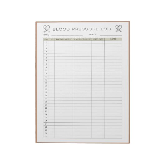 Blutdruck Notizblock (Rotiert)