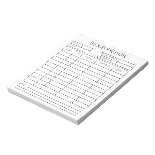 Blutdruck Notizblock (Rotiert)