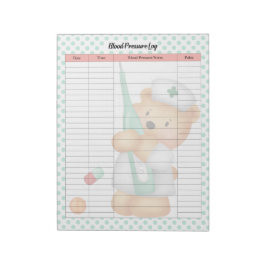 Blutdruckprotokoll der niedlichen Krankenschwester Notizblock