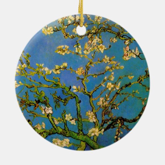 Blüte Almond Tree von Vincent van Gogh Keramik Ornament (Hinten)