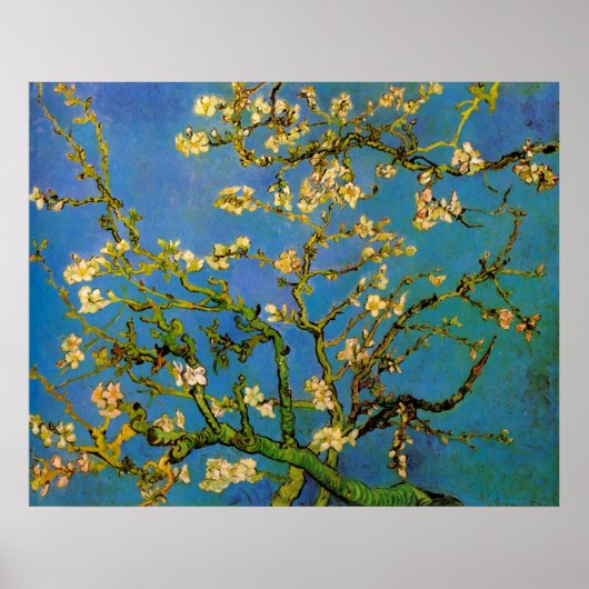 Blüte Almond Tree von Vincent van Gogh Poster (Vorne)