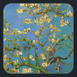 Blüte Almond Tree von Vincent van Gogh Quadratischer Aufkleber<br><div class="desc">Das blühende Almond Tree (1890) von Van Gogh ist ein Vintager Post-Impressionismus feiner Kunst, florale Stillleben Malerei. Ein Ast aus einem Mandelbaum blüht in einem Frühjahrsgarten mit dem blauen Himmel im Hintergrund. Schöne blühende weiße Blume. Über den Künstler: Vincent Willem van Gogh (1853-1890) war ein postimpressionistischer Maler, dessen Werk besonders...</div>