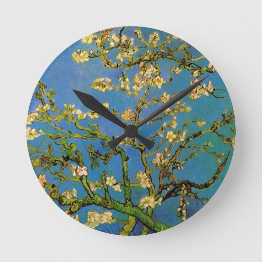 Blüte Almond Tree von Vincent van Gogh Runde Wanduhr (Vorderseite)